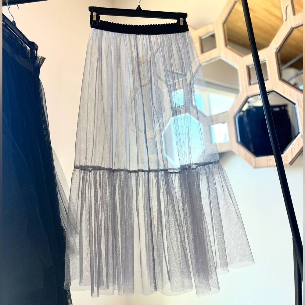 Elegant Sheer Gray Skirt